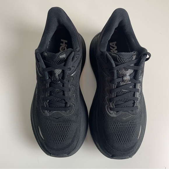 Hoka Bondi 9 Running Shoes Women’s Size 9.5D Wide Triple Black Sneakers - Picture 2 of 13